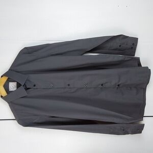 Bespoke Mens Dark Gray Slim fit Neutral Dress Shirt Longsleeve Mod Sz.L